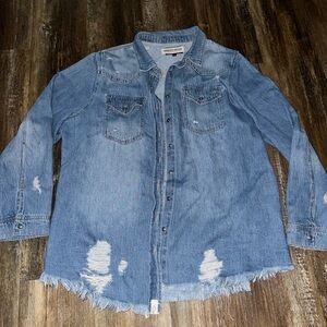 PHILLIES Distressed Denim Shirt